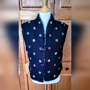 NWT Vintage Treadle Design Room Reversible Tapestry Vest M